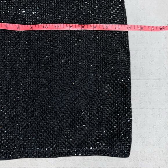 Alice & Olivia Leia Strapless Embellished Sequin Black Mini Dress Size 10 - Picture 13 of 16